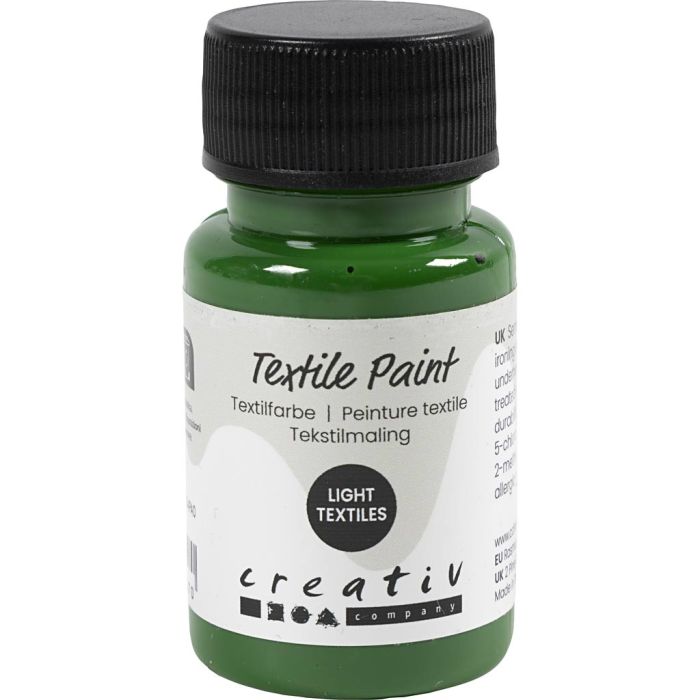 Peinture textile, semi opaque, vert pré, 50 ml/ 1 flacon