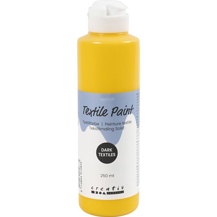 Peinture Textile, opaque, jaune, 250 ml/ 1 flacon