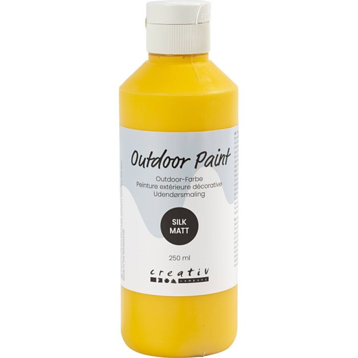 Peinture extérieure décorative, mate soyeuse, opaque, jaune, 250 ml/ 1 flacon