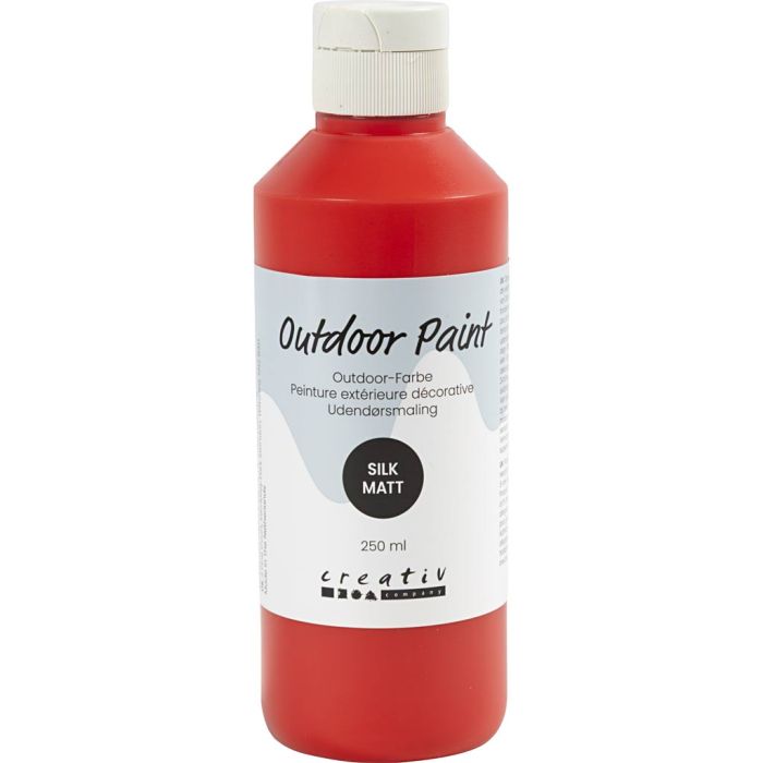 Peinture extérieure décorative, mate soyeuse, opaque, rouge, 250 ml/ 1 flacon