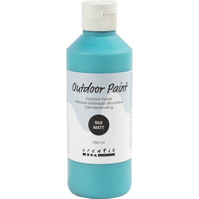 Peinture extérieure décorative, mate soyeuse, opaque, Turquoise Blue, 250 ml/ 1 flacon