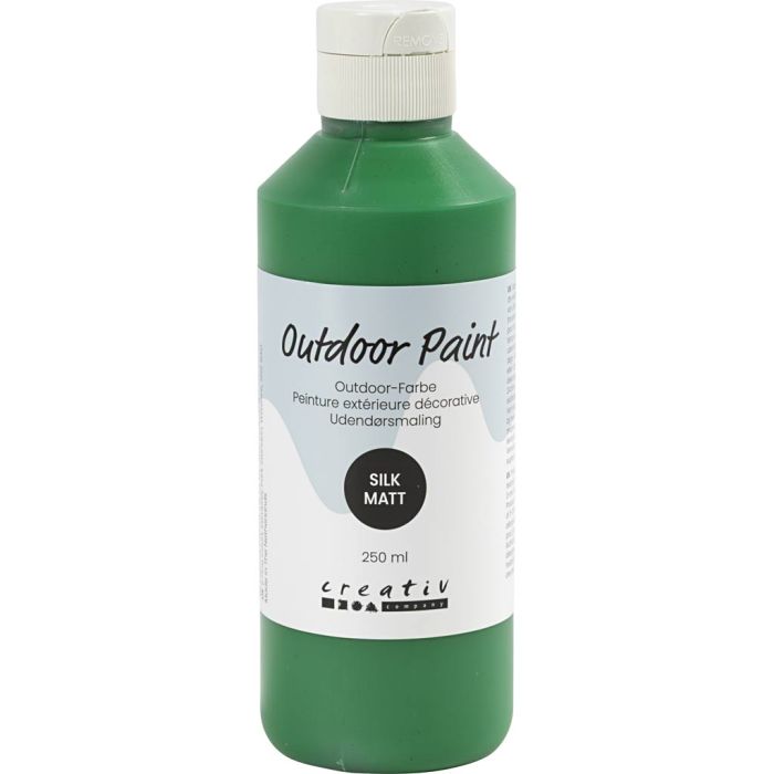 Peinture extérieure décorative, mate soyeuse, opaque, vert, 250 ml/ 1 flacon
