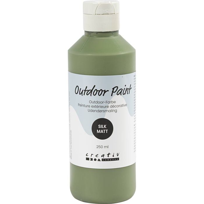 Peinture extérieure décorative, mate soyeuse, opaque, olive, 250 ml/ 1 flacon