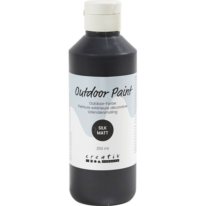 Peinture extérieure décorative, mate soyeuse, opaque, noir, 250 ml/ 1 flacon