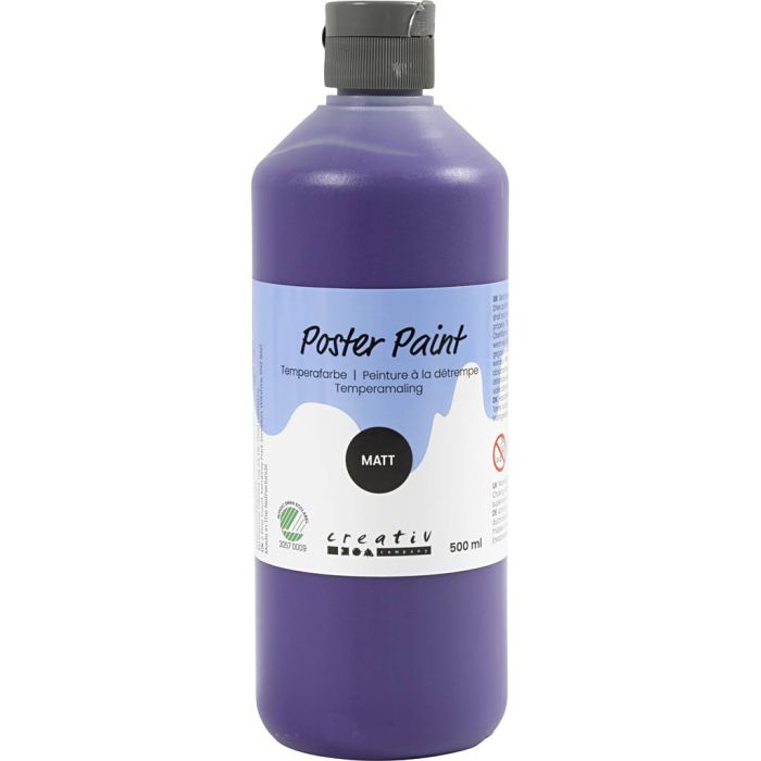 Peinture à la détrempe, mate, semi opaque, violet, 500 ml/ 1 flacon