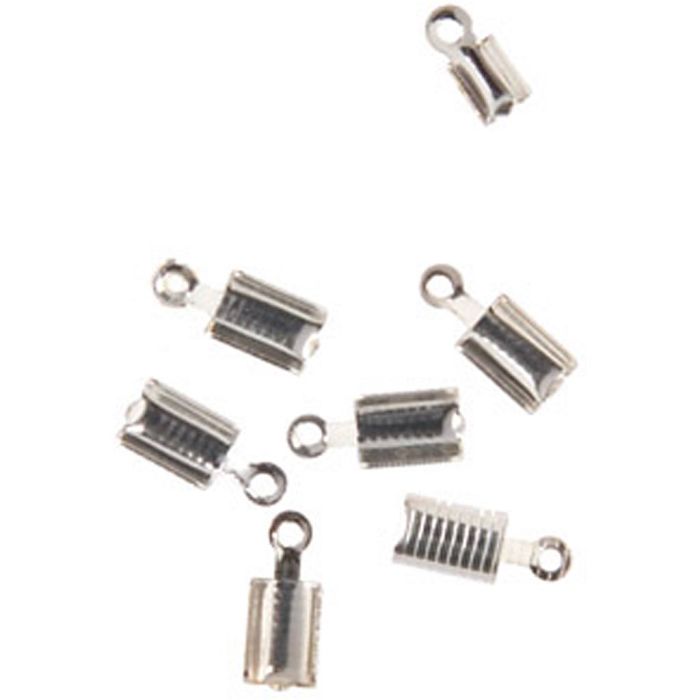 Clip d’extrémité pour cordon, argenté, 100 pièces/ 1 sac