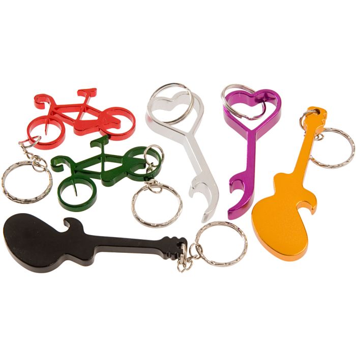 Porte-clefs / Ouvre-bouteilles, dim. 55-75 mm, 24 ass./ 1 Pq.