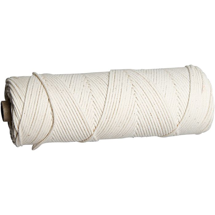 Mèche pour feuilles de cire d’abeilles, À utiliser avec des bougies faites en feuilles de cire d’abeille, dim. 3, ép. 2-3 mm, 100 gr, 80 m/ 1 rouleau