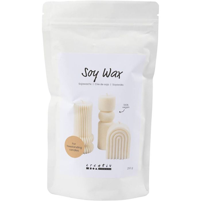 Cire de soja, Pour bougies autoportantes, crème, 250 gr/ 1 Pq.