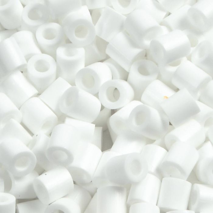 Perles à repasser, dim. 5x5 mm, diamètre intérieur 2,5 mm, medium, blanc (32221), 1100 pièces/ 1 Pq.