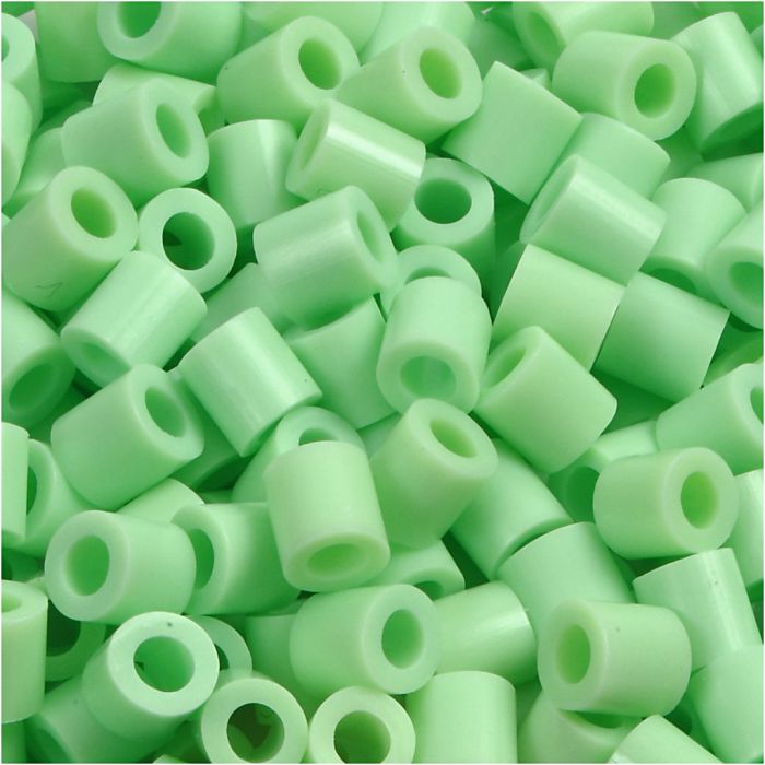 Perles à repasser, dim. 5x5 mm, diamètre intérieur 2,5 mm, medium, vert pastel (32252), 6000 pièces/ 1 Pq.