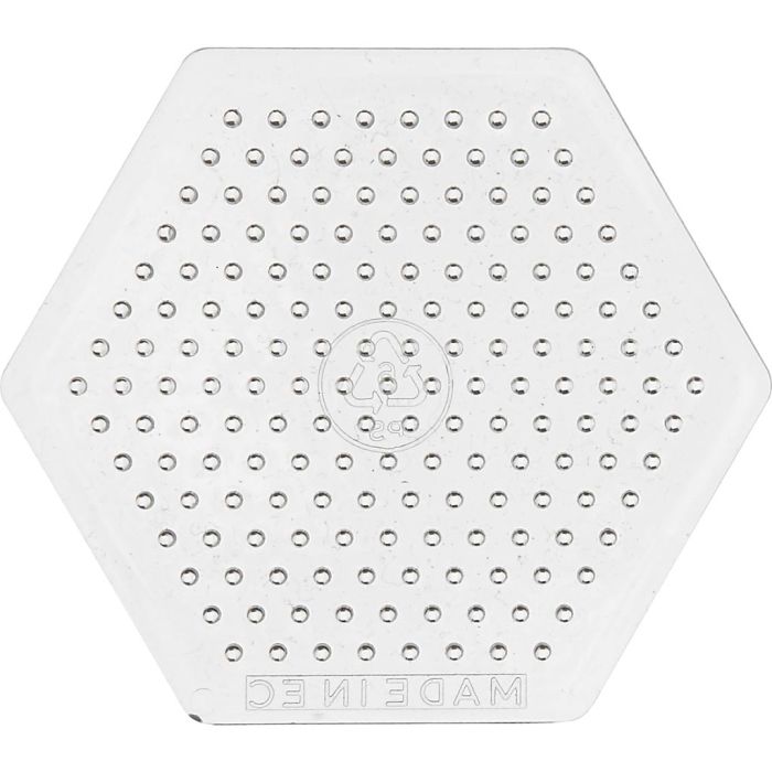 Plaques à picots, petit hexagone, dim. 7 cm, medium, transparent, 1 pièce