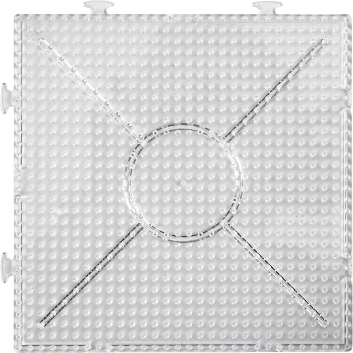 Plaque à picots, Large carré, dim. 15x15 cm, JUMBO, transparent, 2 pièces/ 1 Pq.