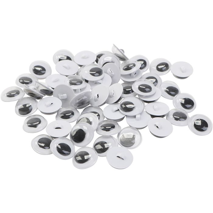 Yeux Loucheurs, coudre, dim. 10 mm, 50 paire, 100 pièces/ 1 sac