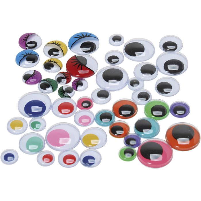 Yeux loucheurs, dim. 9,5-19 mm, 4 UV, 500 pièces/ 1 Pq.