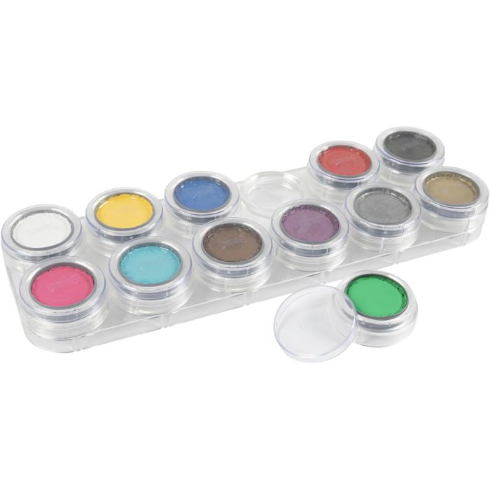 Palette de maquillage pour visage à base d'eau, ass. de couleurs, 12x2.50 ml/ 1 pièce