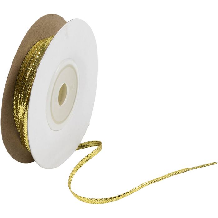 Ruban métallique, L : 3,5 mm, couleur or, 20 m/ 1 rouleau