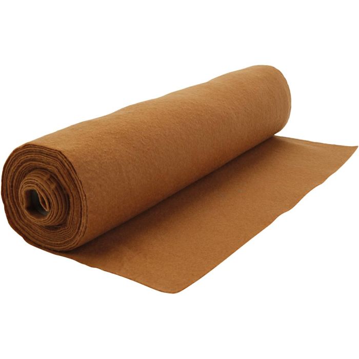 Feutrine synthétique, L : 45 cm, ép. 1,5-2 mm, 180-200 gr, brun clair, 5 m/ 1 rouleau
