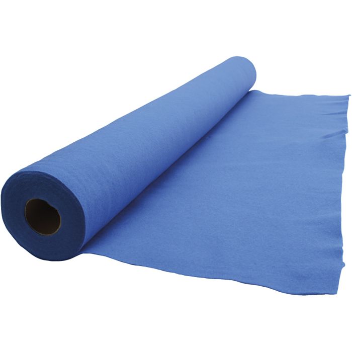 Feutrine synthétique, L : 90 cm, ép. 1,5-2 mm, bleu, 5 m/ 1 rouleau