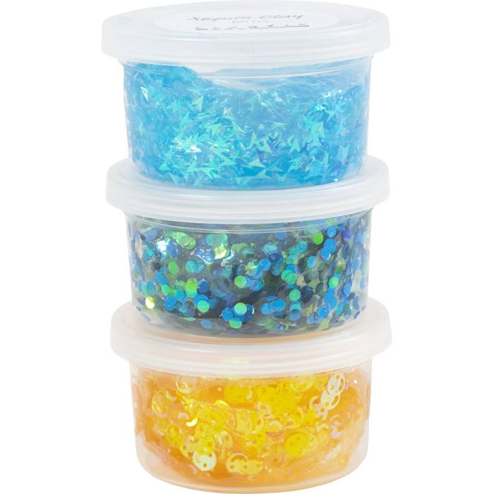 Sequin Clay, harmonie bleu/vert, 3x60 gr/ 1 Pq.