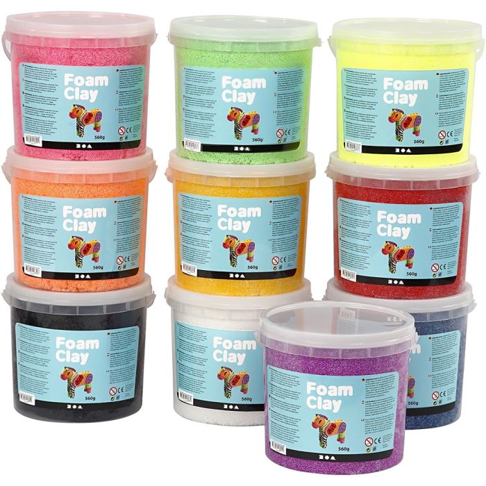 Foam Clay®, ass. de couleurs, 10x560 gr/ 1 Pq.