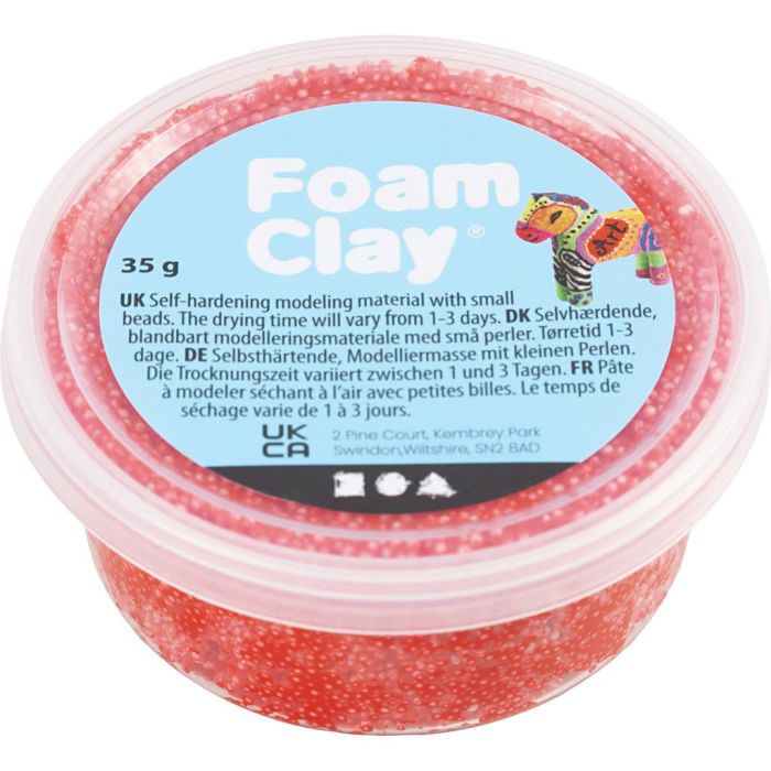 Foam Clay®, rouge, 35 gr/ 1 boîte