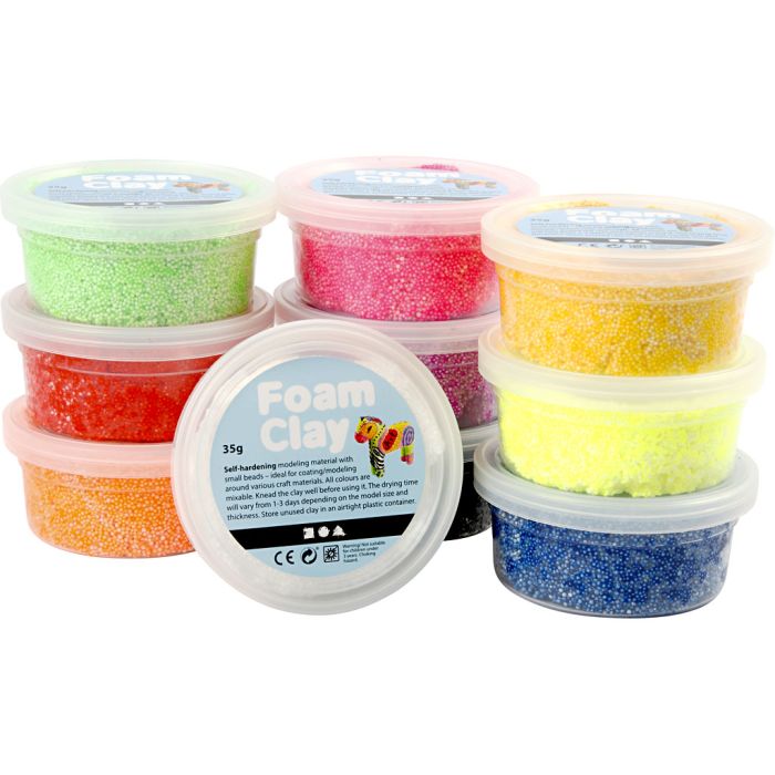Foam Clay®, ass. de couleurs, 10x35 gr/ 1 Pq.
