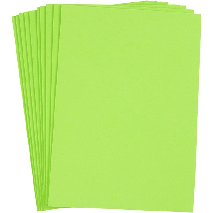 Feuille de Mousse, A4, feuille 210x297 mm, ép. 2 mm, vert clair, 10 flles/ 1 Pq.