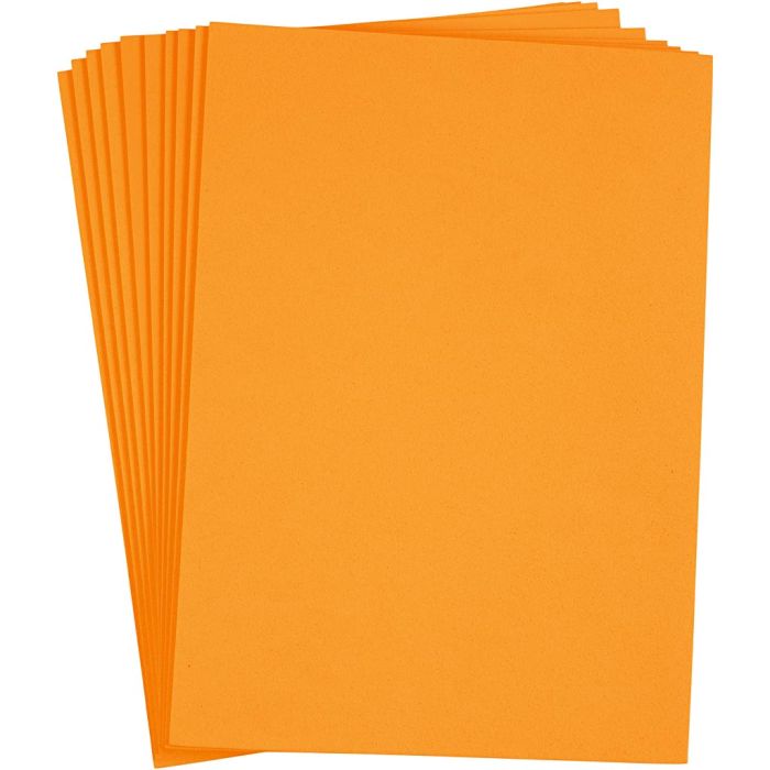 Feuille de Mousse, A4, feuille 210x297 mm, ép. 2 mm, orange, 10 flles/ 1 Pq.