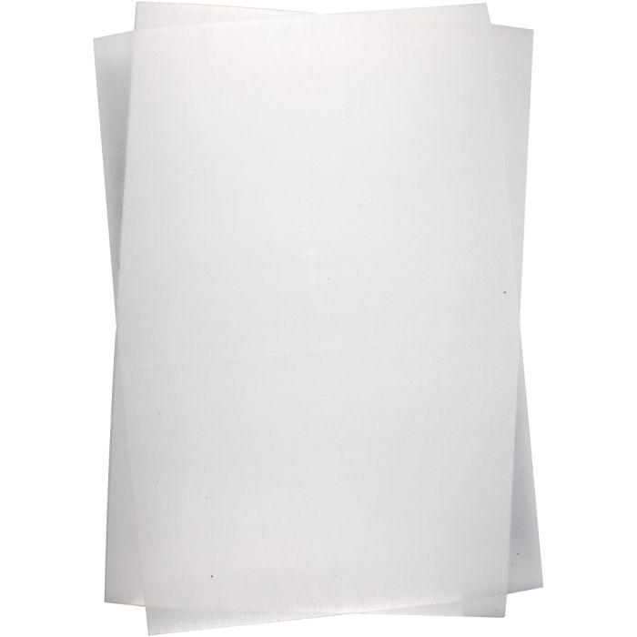 Feuilles de plastique thermorétractable, feuille 20x30 cm, ép. 0,3 mm, transparent mat, 10 flles/ 1 Pq.