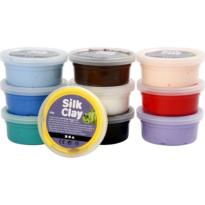 Silk Clay®, Basic 1, ass. de couleurs, 10x40 gr/ 1 Pq.