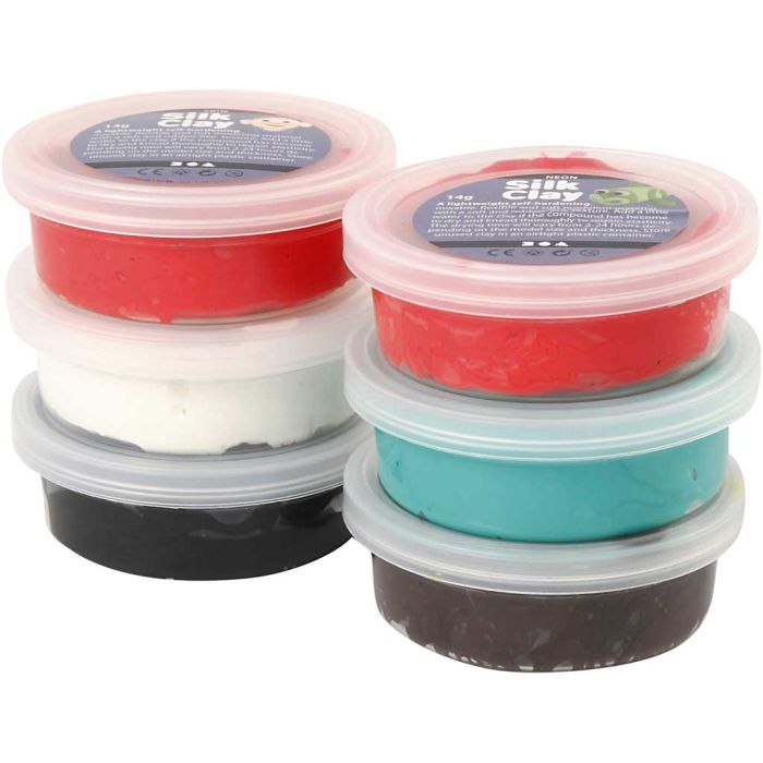 Silk Clay®, couleurs de noël, 6x14 gr/ 1 Pq.