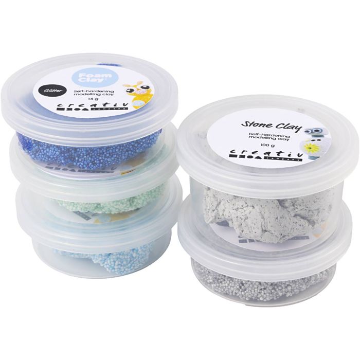 Stone Clay Mix, harmonie bleu/vert, 1 Pq.