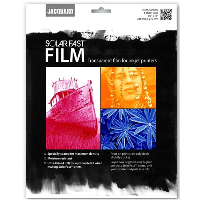 Film transparent pour imprimante jet d'encre, solar fast, dim. 21,6x27,9 cm, 8 pièces/ 1 Pq.