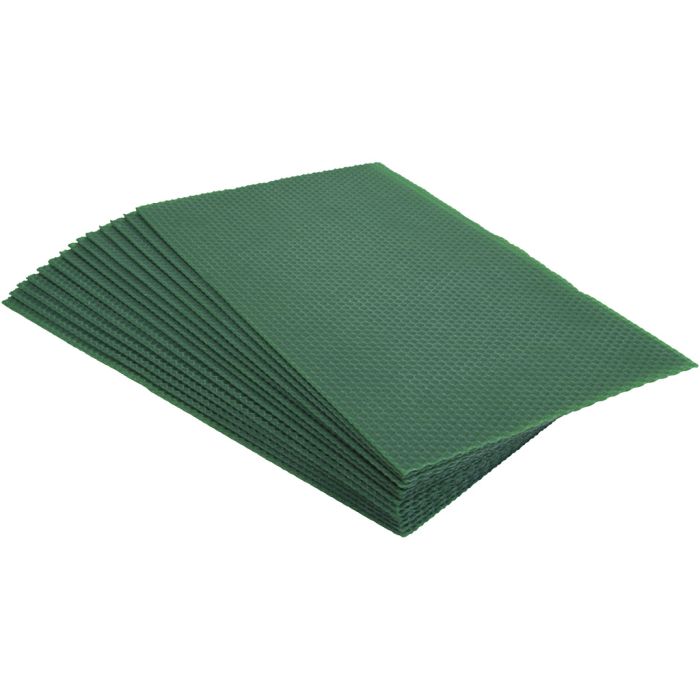 Feuilles de cire d'abeilles, dim. 20x33 cm, vert, 1 kg, 14 pièces/ 1 Pq.