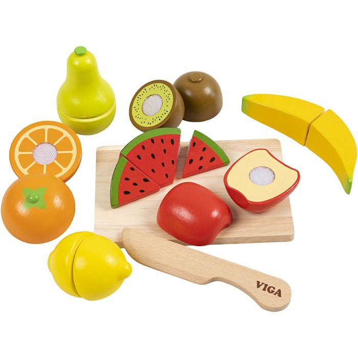 Ensemble de fruits à découper VIGA, 17 morceaux/ 1 Pq.
