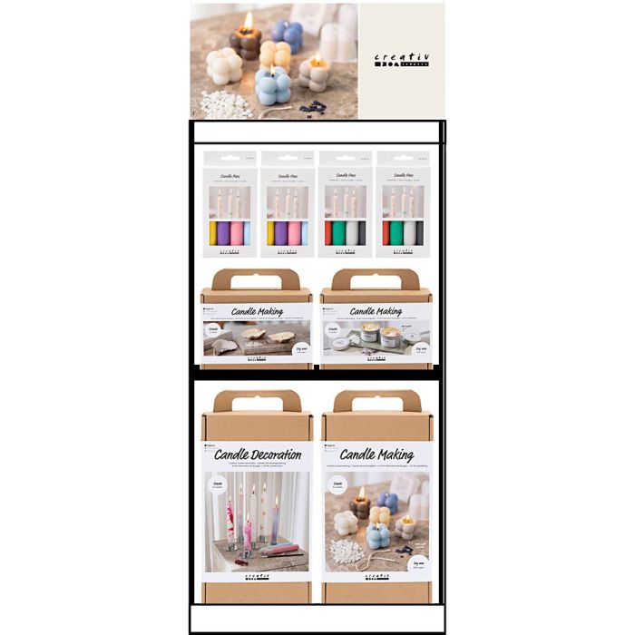 Grand présentoir de table, non assemblé, Category, Fabriquation de bougies, 34 UV/ 1 pièce