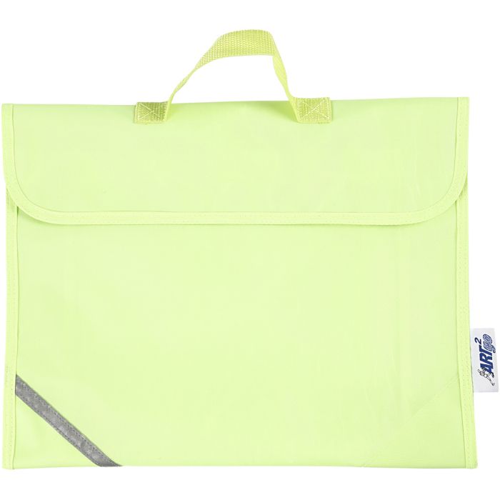 Cartable, P: 9 cm, dim. 36x29 cm, jaune fluorescent, 1 pièce