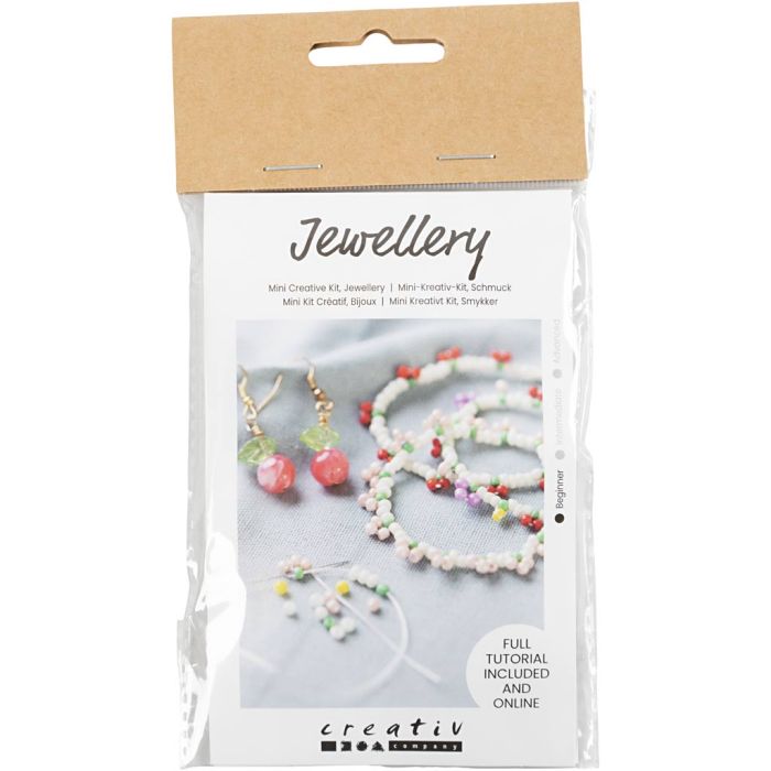 Mini Kit DIY Bijoux, Bracelet et boucles d’oreilles élastiques, 1 Pq.