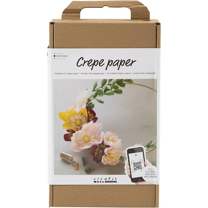 Kit DIY Papier Crépon, Couronne, Crêpé à 180%, 1 Pq.