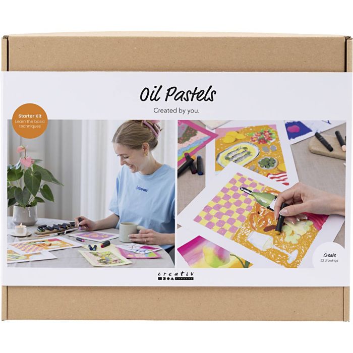 Kit de Démarrage DIY Pastels à l'huile, ass. de couleurs, 1 Pq.