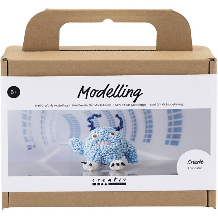 Mini Kit DIY Modelage, Monstre Bobby, bleu clair, 1 Pq.