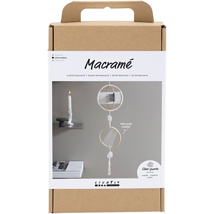 Kit DIY Macramé, Mobile, gris, blanc cassé, 1 Pq.