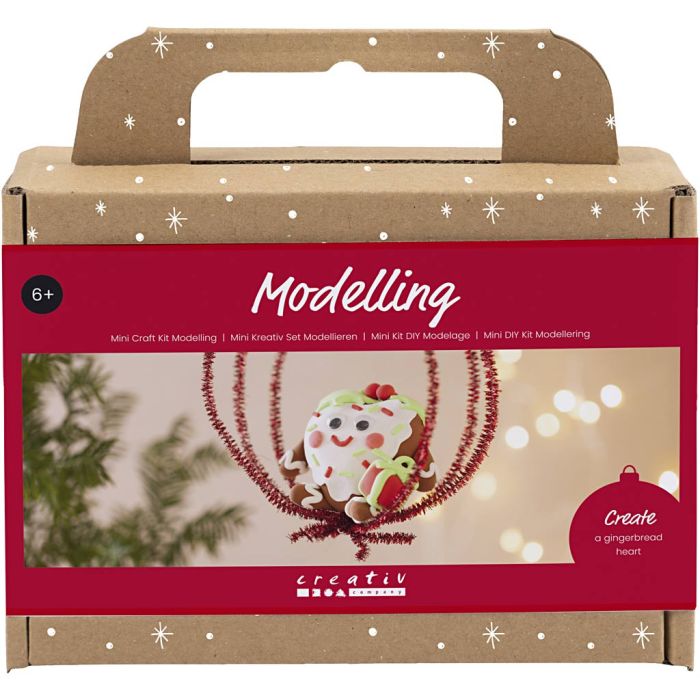 Mini Kit DIY Modelage, Figurine de Noël en forme de cœur, ass. de couleurs, 1 Pq.