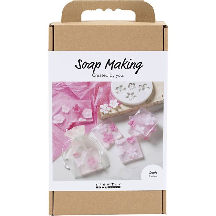 Kit DIY Fabrication de Savon, Fleurs, rose, 1 Pq.