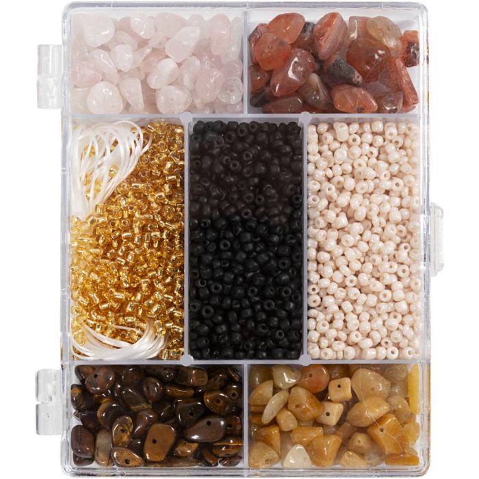 Mix Créatif Bijoux, Cristaux, dim. 2,6-10 mm, diamètre intérieur 0,8-1,2 mm, ca. 2520 pièces, ass. de couleurs, 1 Pq.