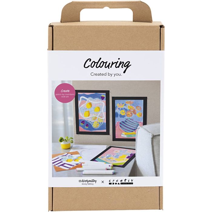 Kit DIY Coloriage, Peindre par numéros, feutres, 1 Pq.
