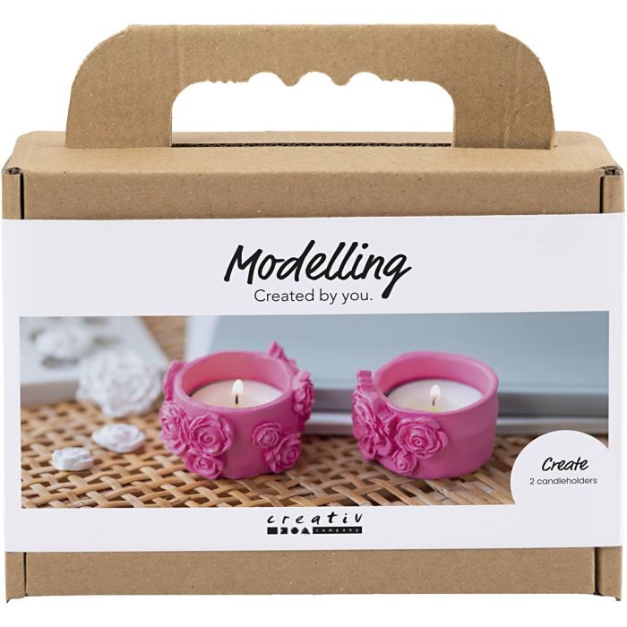 Mini Kit DIY Modelage, Photophores, rose, 1 Pq.