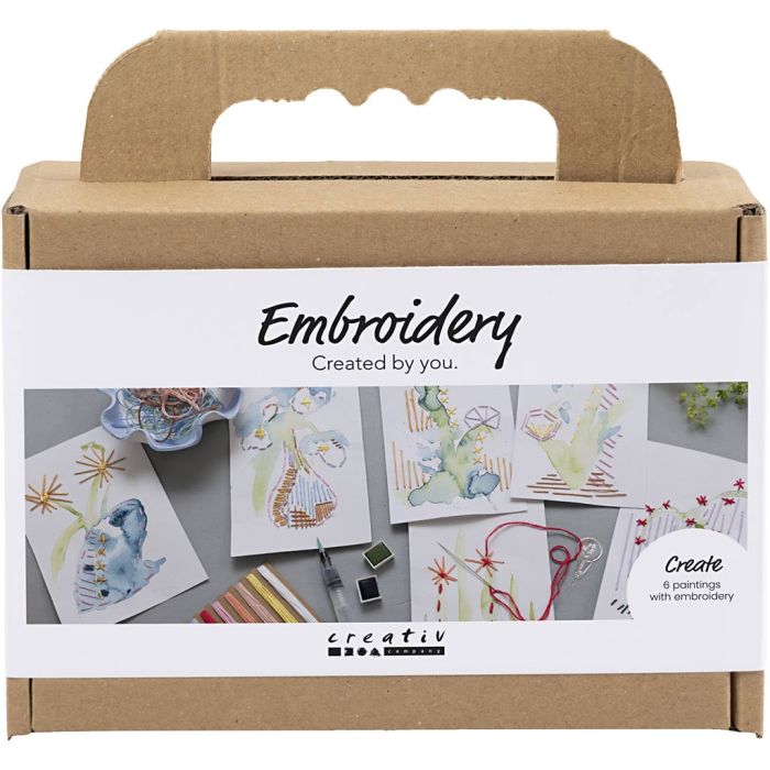 Mini Kit DIY Broderie, Tableaux avec broderies, ass. de couleurs, 1 Pq.