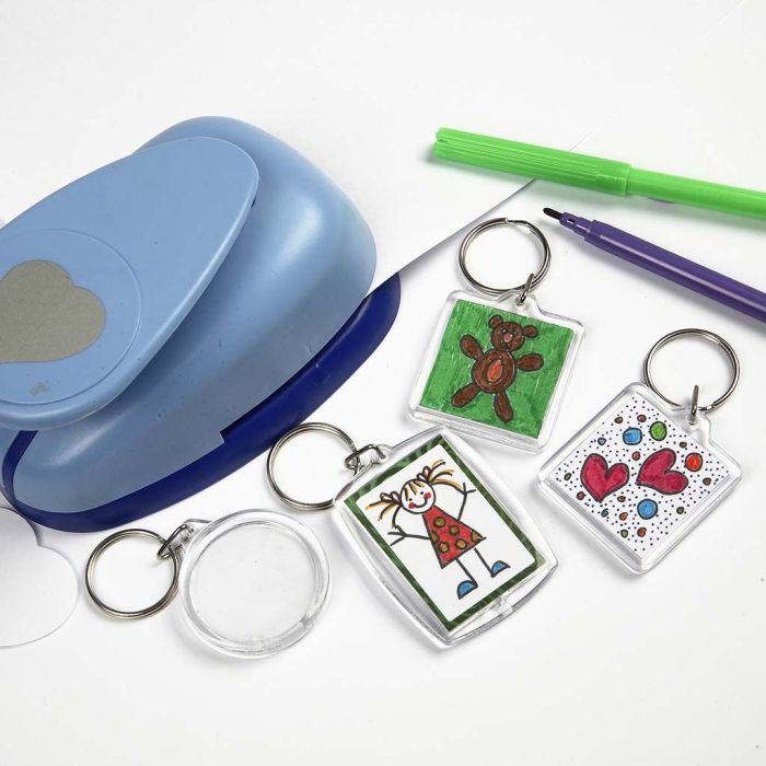 Porte-clés en plastique avec dessins
